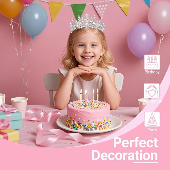 Tiara Crown for Women, Headband Hair Accessories for Birthday Wedding Party Cost - Picture 4 of 6